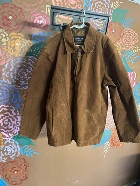 Men's Brown Suede Bomber Jacket by